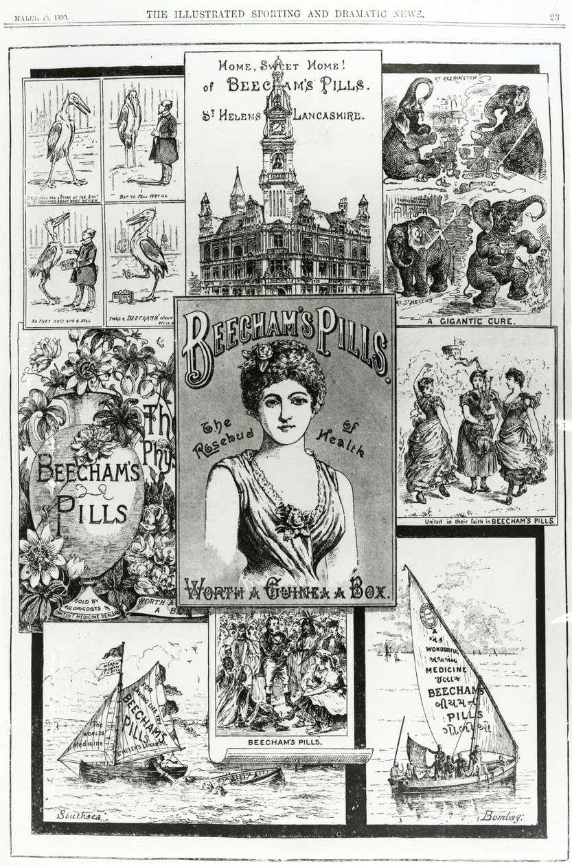 Advertisement for Beechams Pills, the Rosebud of Health, 1890 by English School