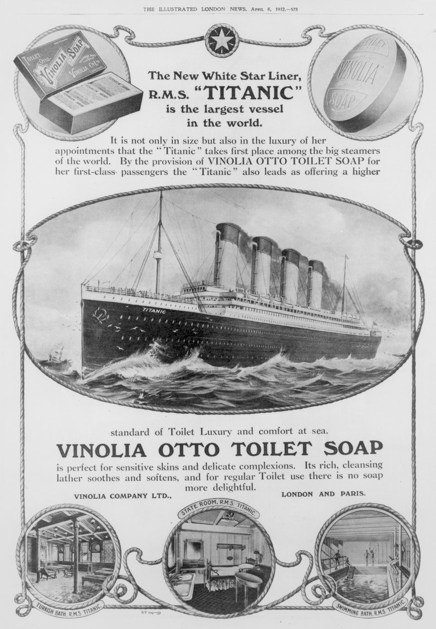 Advertisement for Vinolia Otto Toilet Soap, as Used on the 