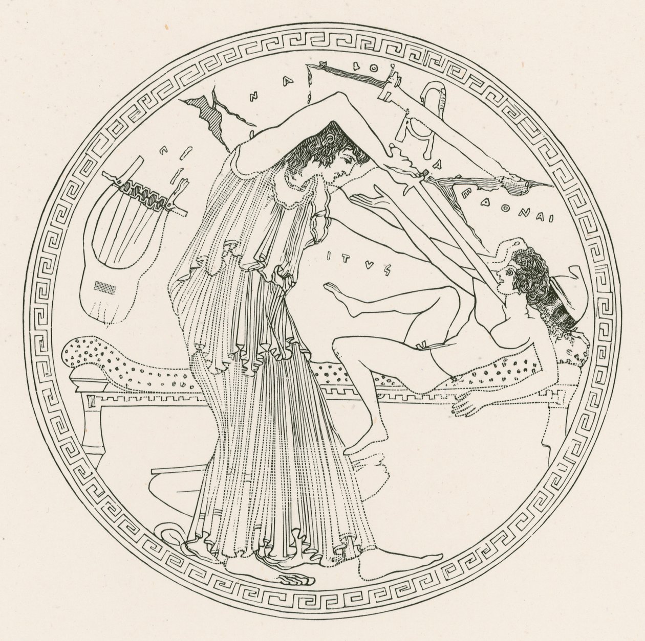 Aedon Slays Itys (engraving) by English School