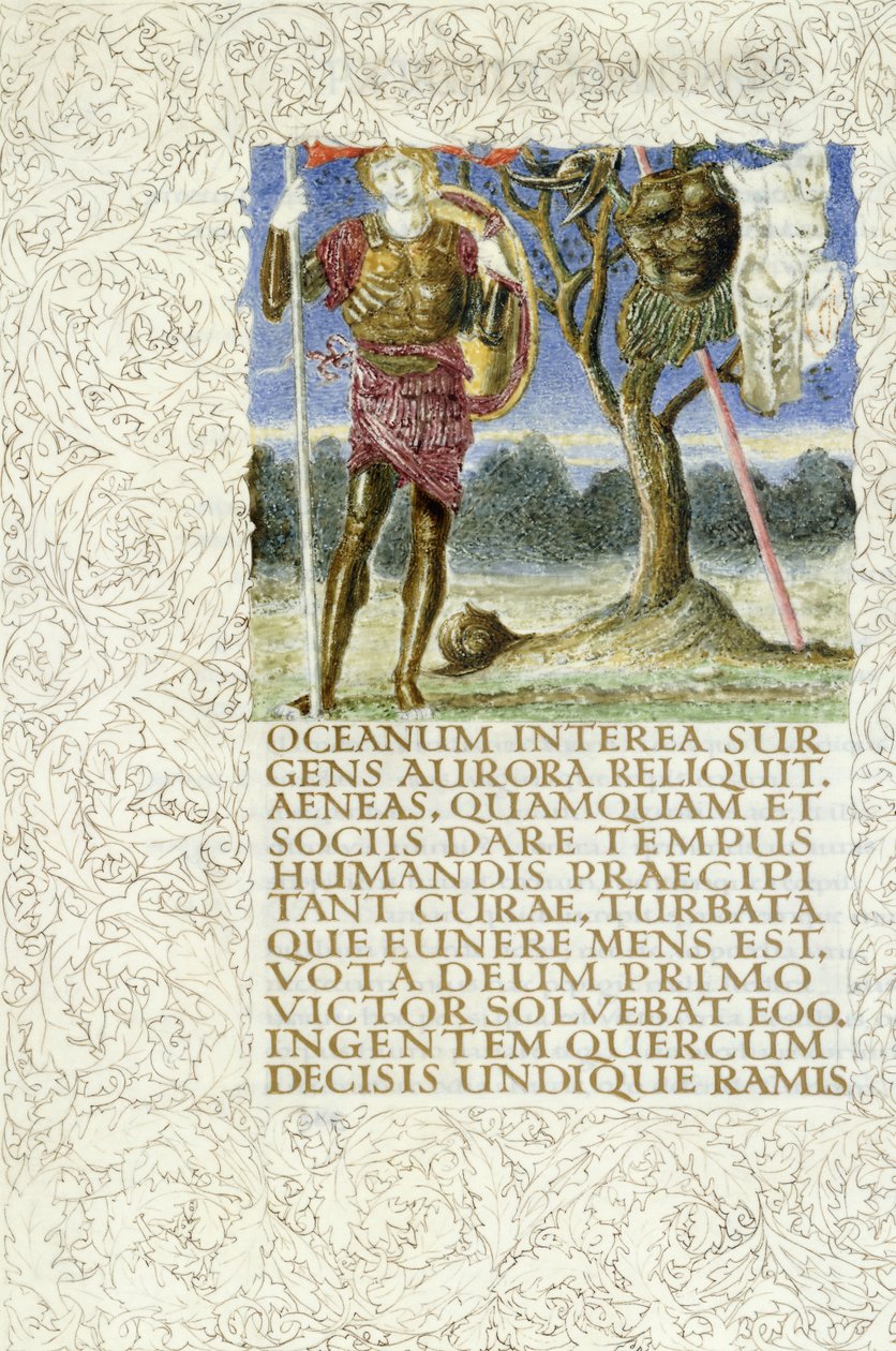 Aeneas stands beside the spoils of King Mezentius, 1874-c.1919 by English School