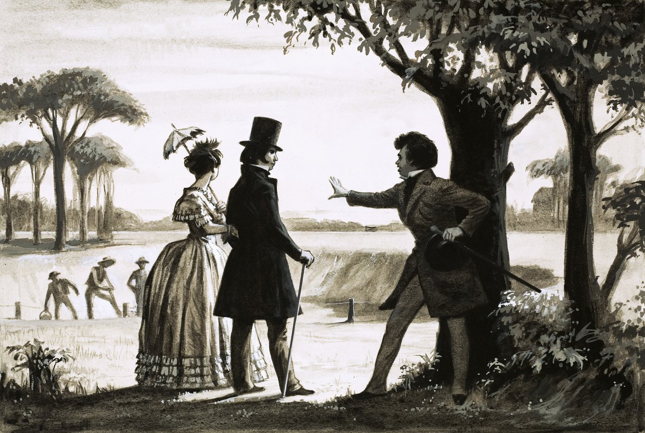 Alexandre Dumas Surveys His Estate by English School
