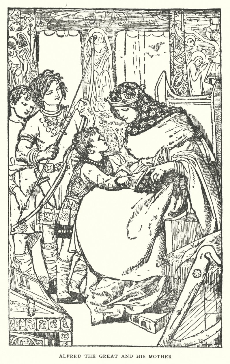 Alfred the Great and His Mother by English School