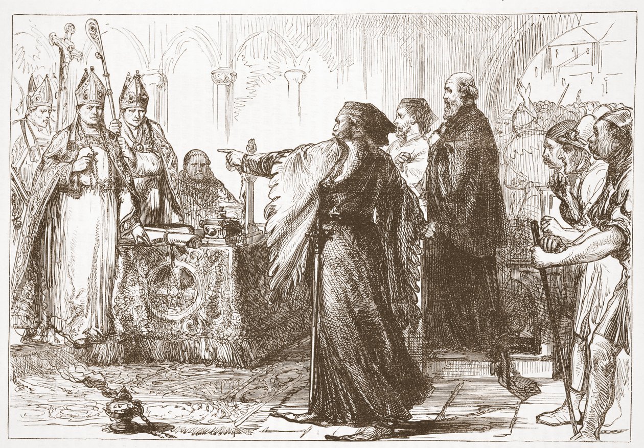 Altercation between John of Gaunt and the Bishop of London, illustration from The History of Protestantism by James Aitken Wylie, 1878 by English School