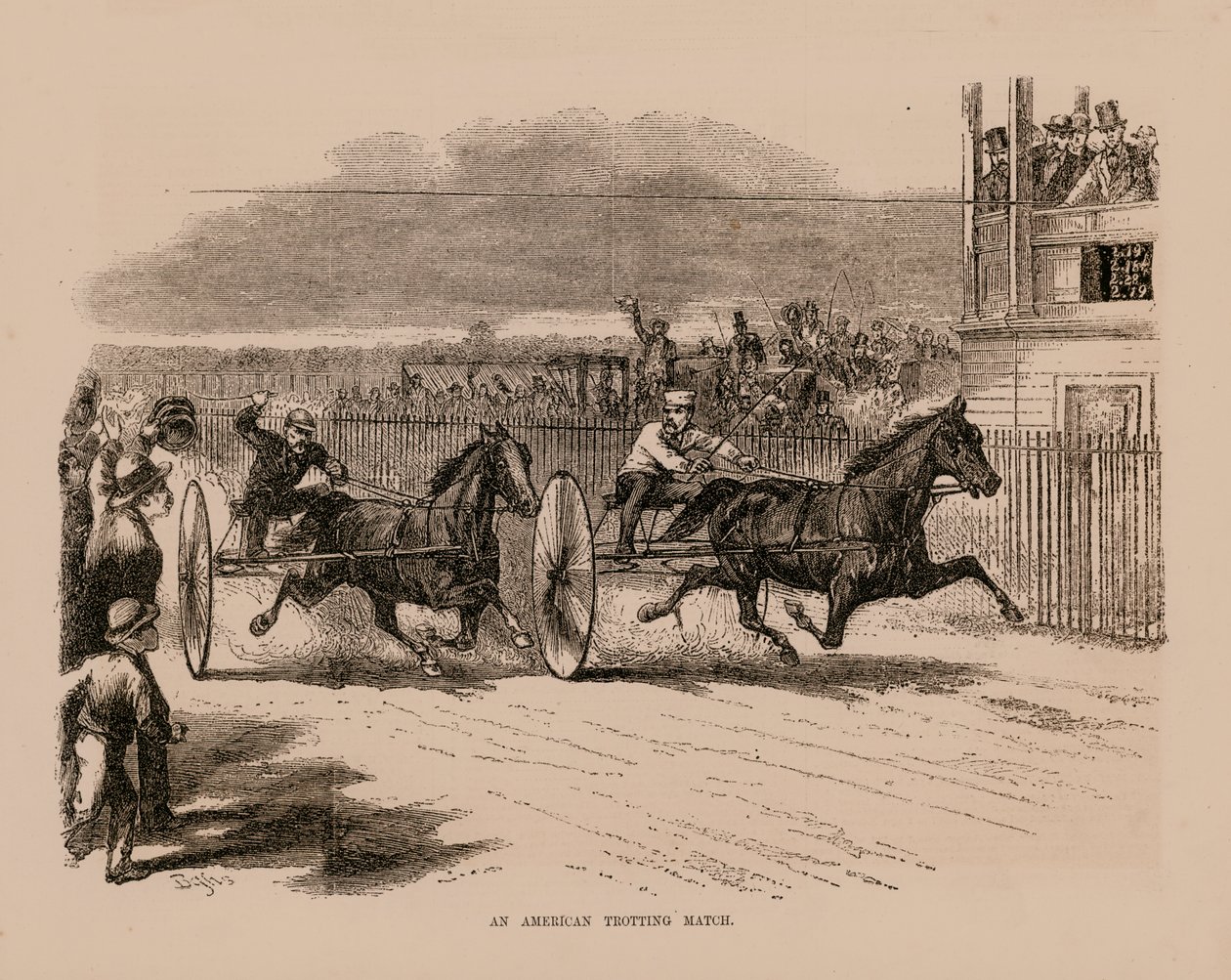 An American Trotting Match by English School