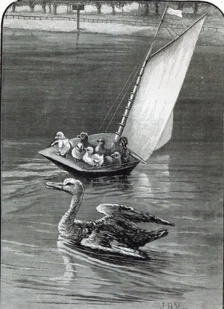 An Anxious Mother, an incident seen and sketched at the Round Pond, Kensington, from 
