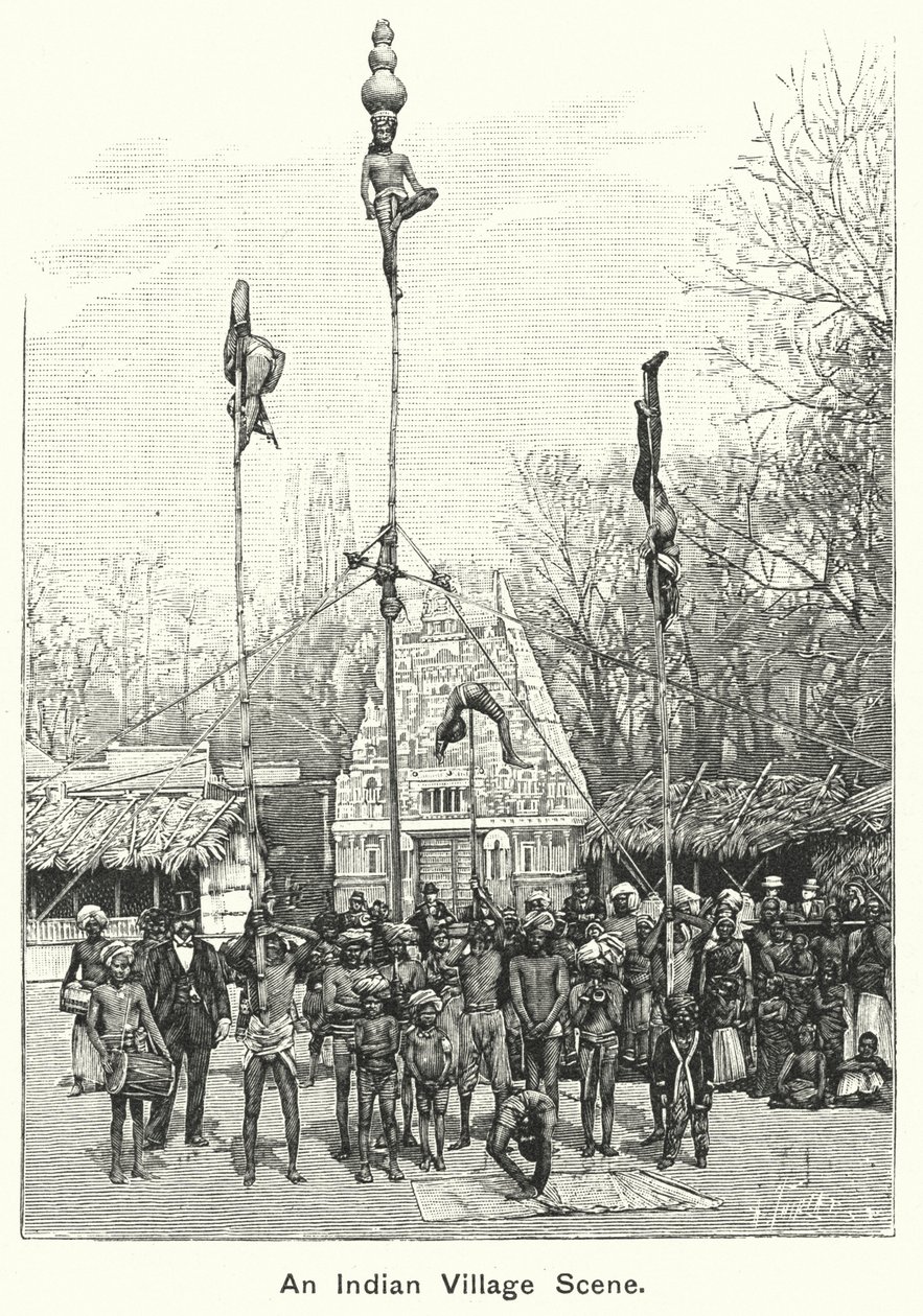 An Indian Village Scene by English School