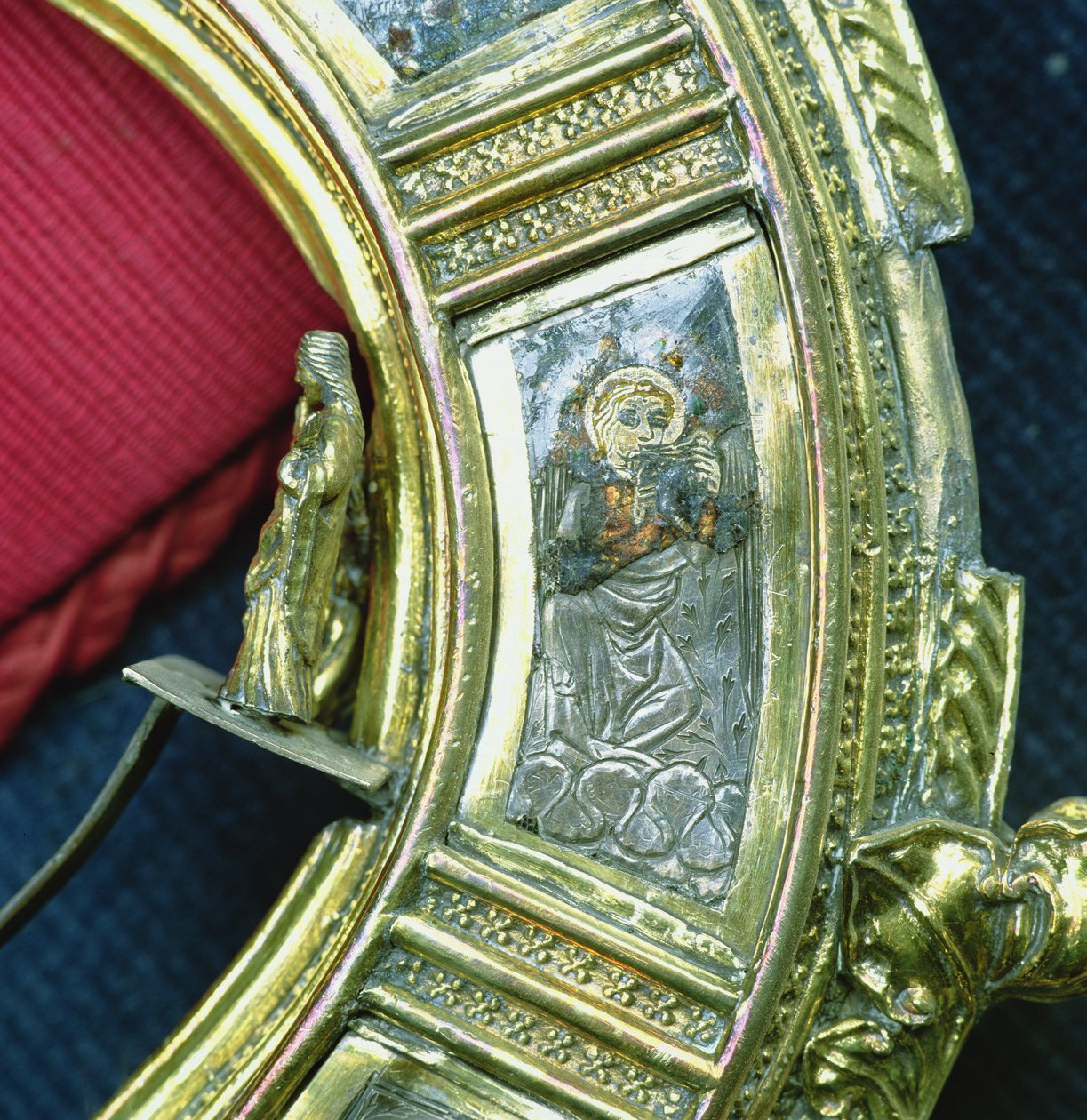 Angel playing the trump, detail from the crozier of William of Wykeham by English School