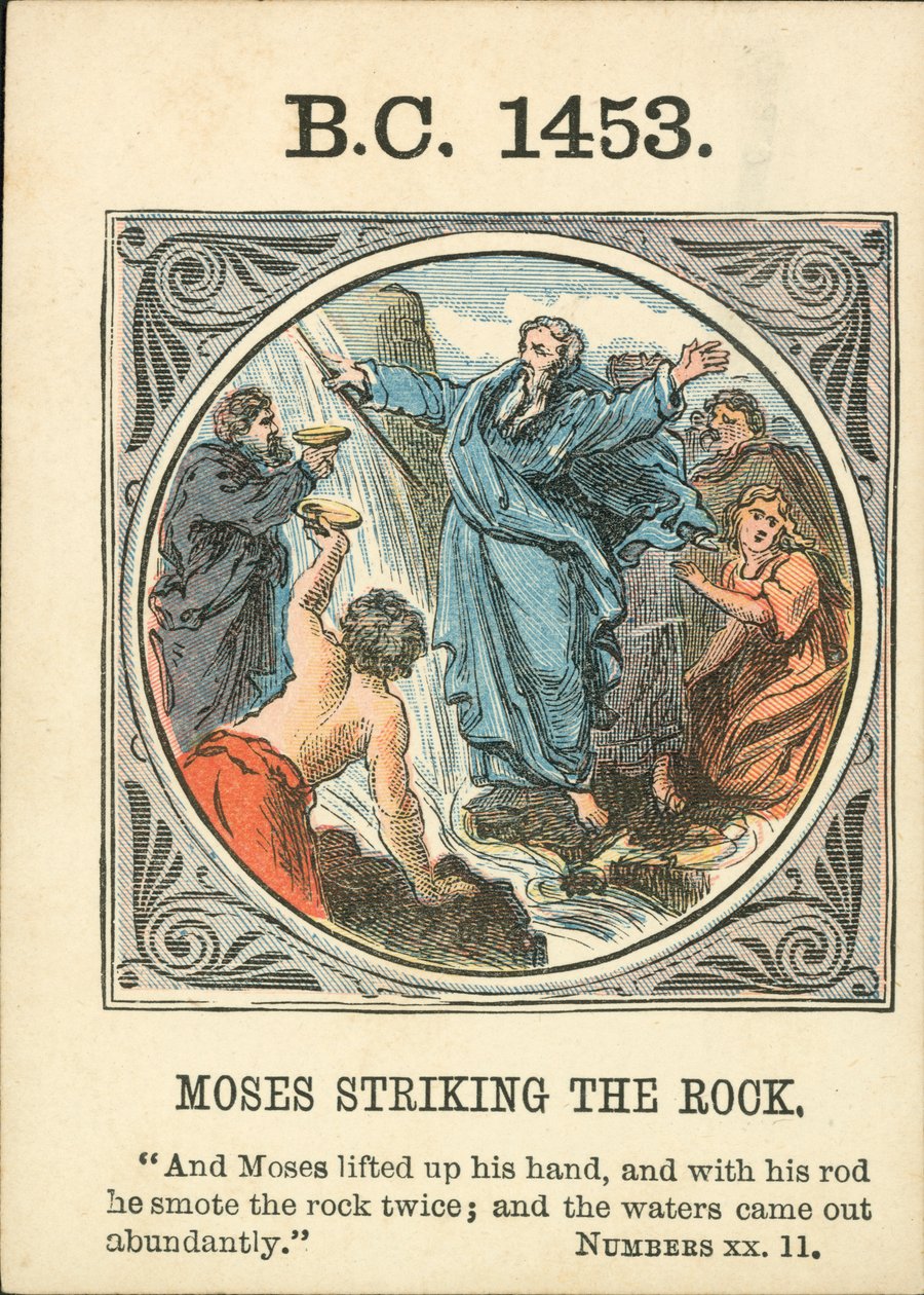 Anno Mundi: BC 1453, Moses Striking The Rock by English School