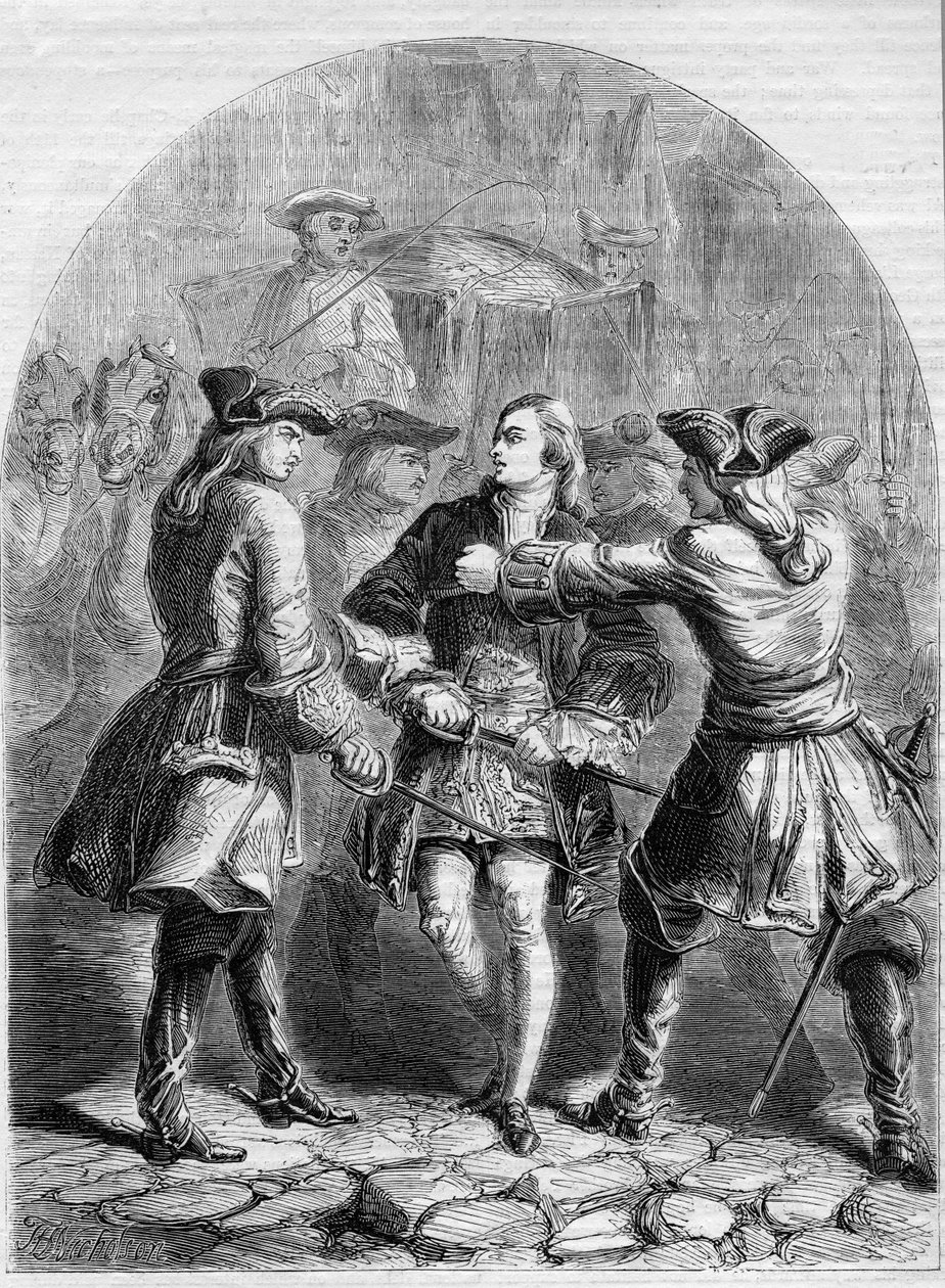 Arrest of the Young Pretender in Paris, Illustration from 