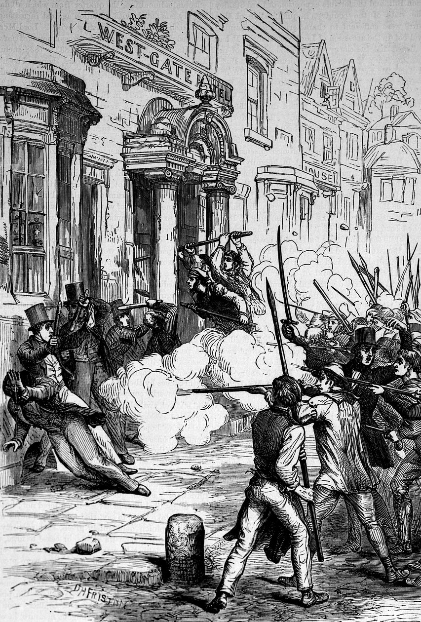 Attack on the Westgate Hotel, Newport on 4th November 1839 by English School