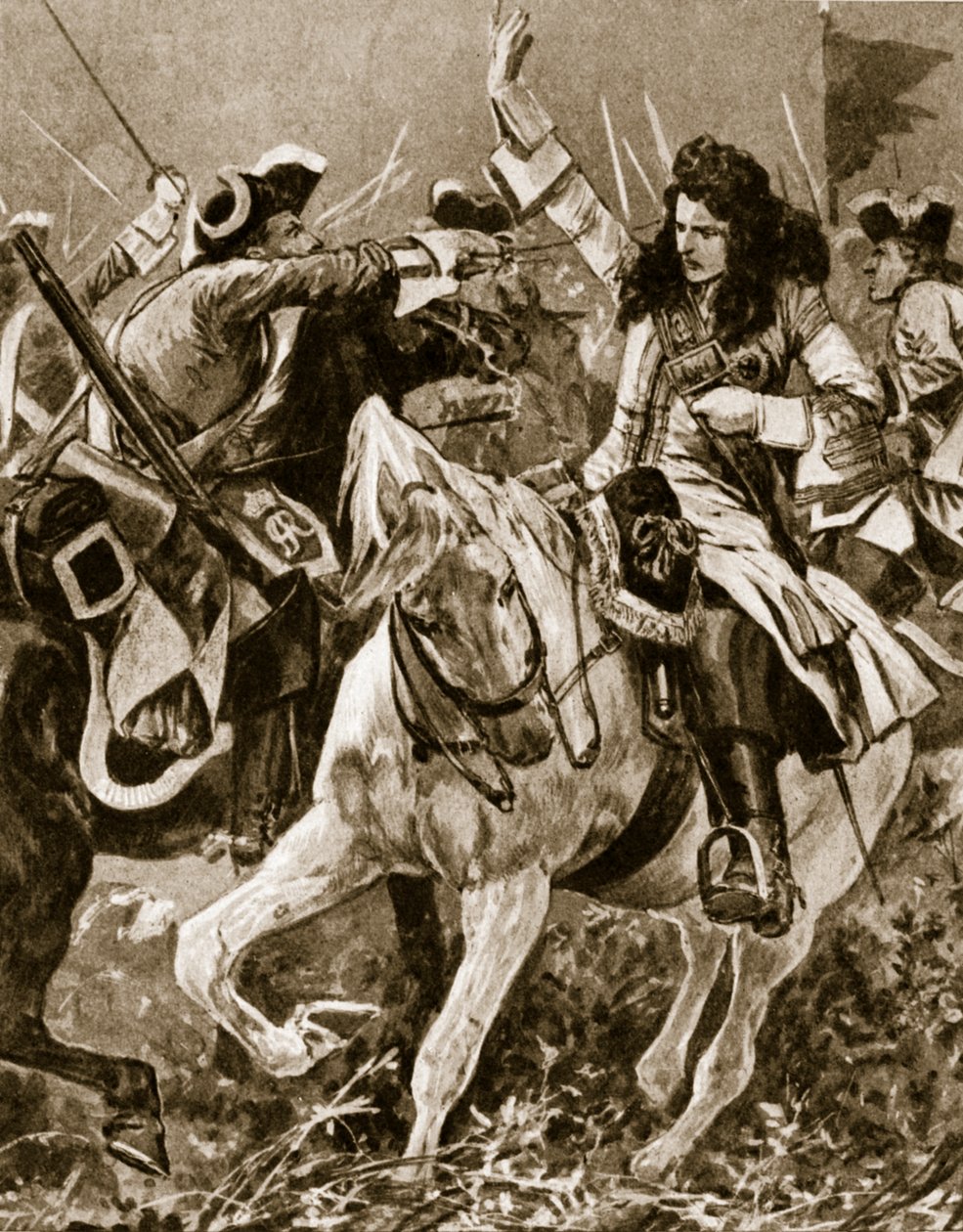 Battle of Malplaquet, September 11th 1709: Chevalier St. George wounded During the War of the Spanish Succession by English School