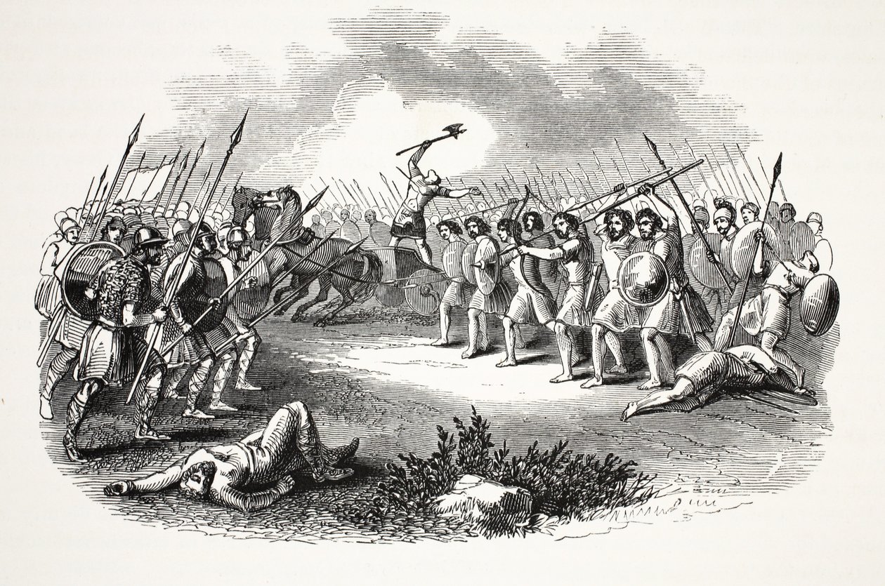 Battle of Rhuddlan Marsh by English School
