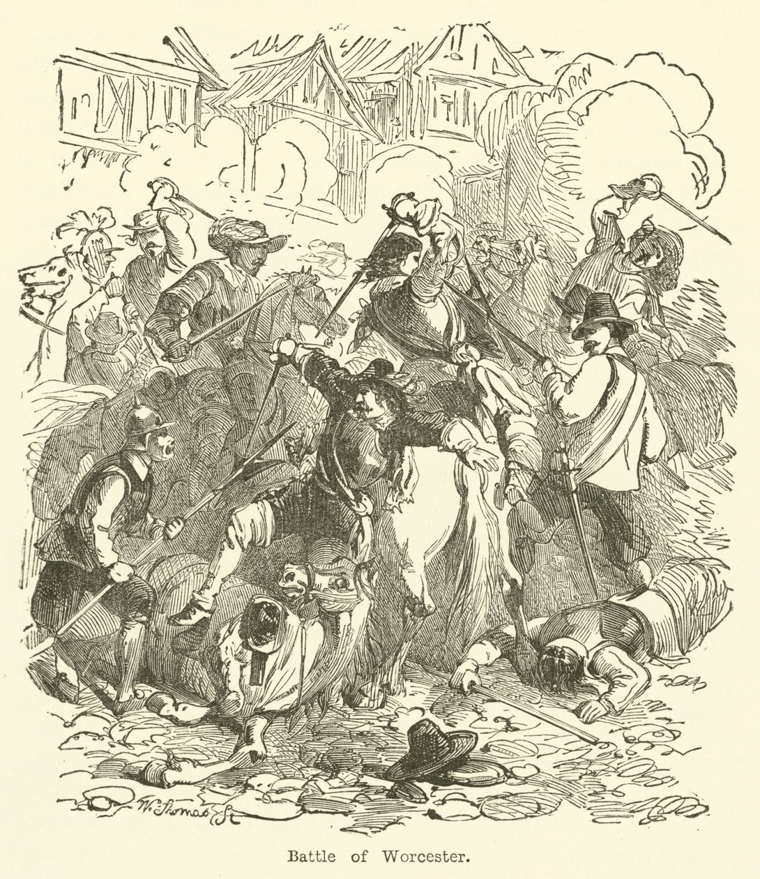 Battle of Worcester by English School