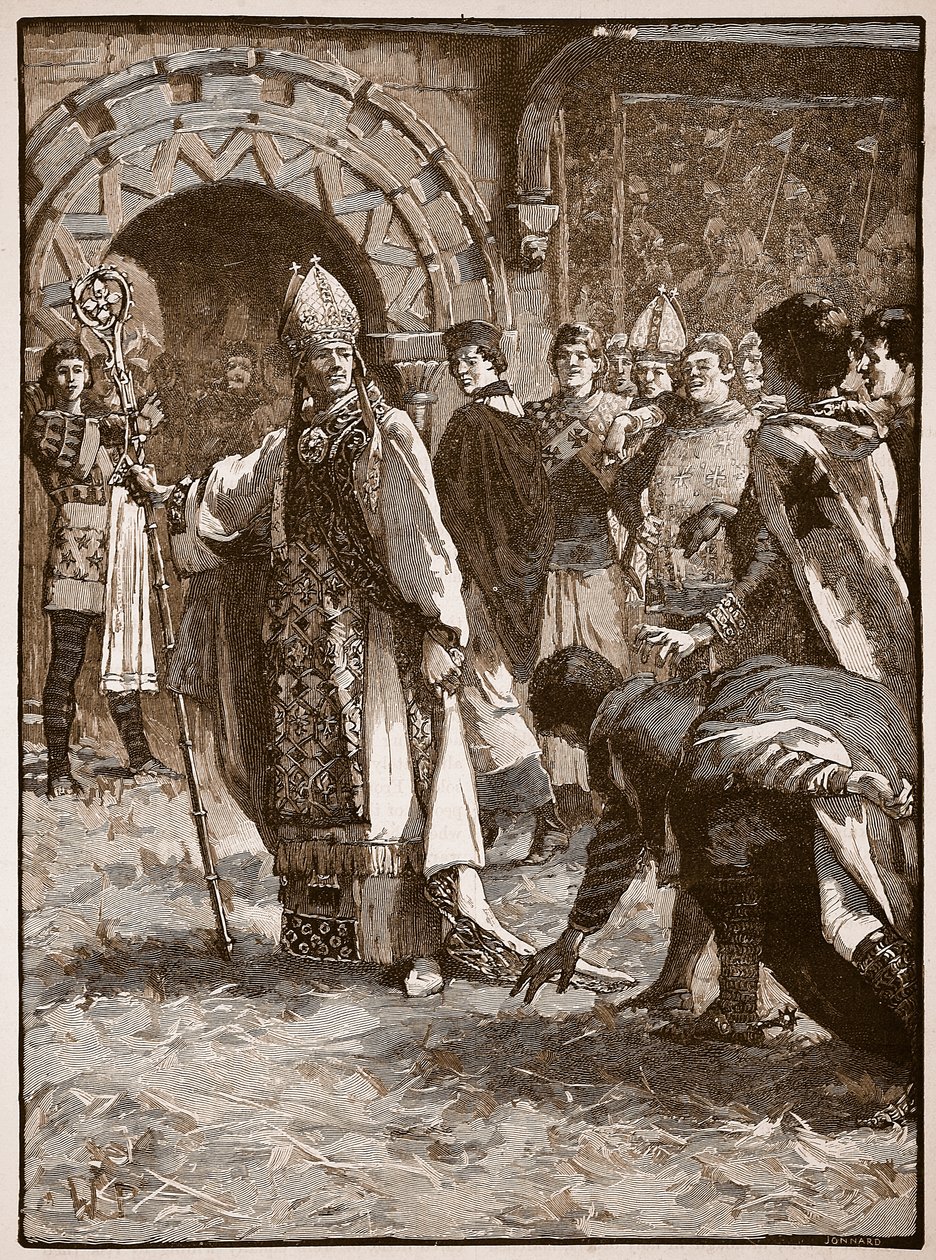 Becket before his enemies in the Council Hall at Northampton (Illustration from Cassell