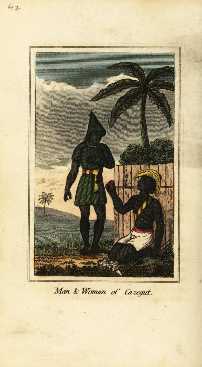Bijogos Man and Woman of Cazegut, Bissagos Islands, Guinea Bissau, West Africa by English School