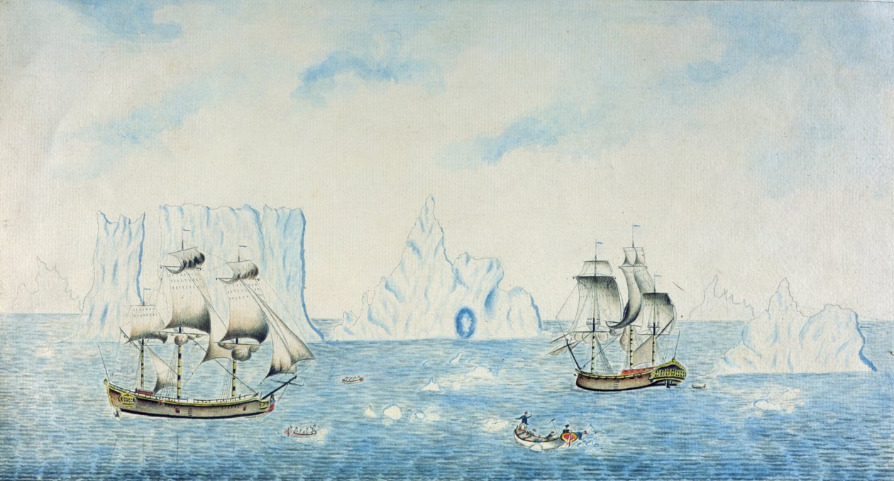 Boats Collecting Ice, c.1773 by English School