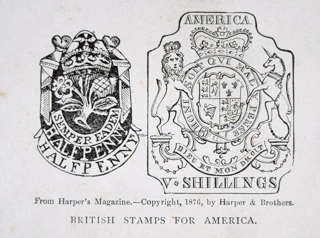 British stamps for America by English School