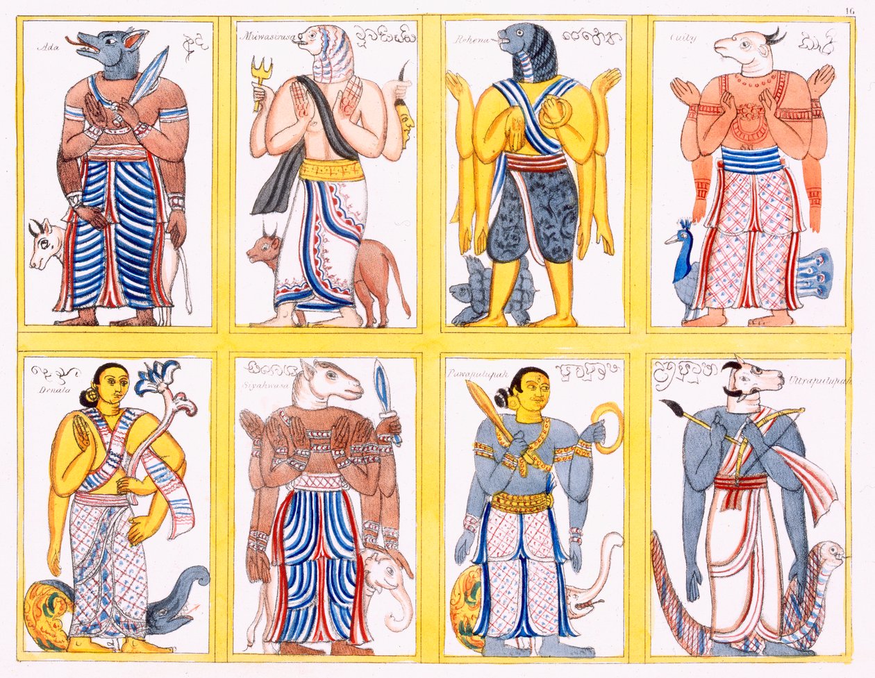 Buddhist deities, from The History and Doctrine of Buddhism by Edward Upham, 1829 by English School