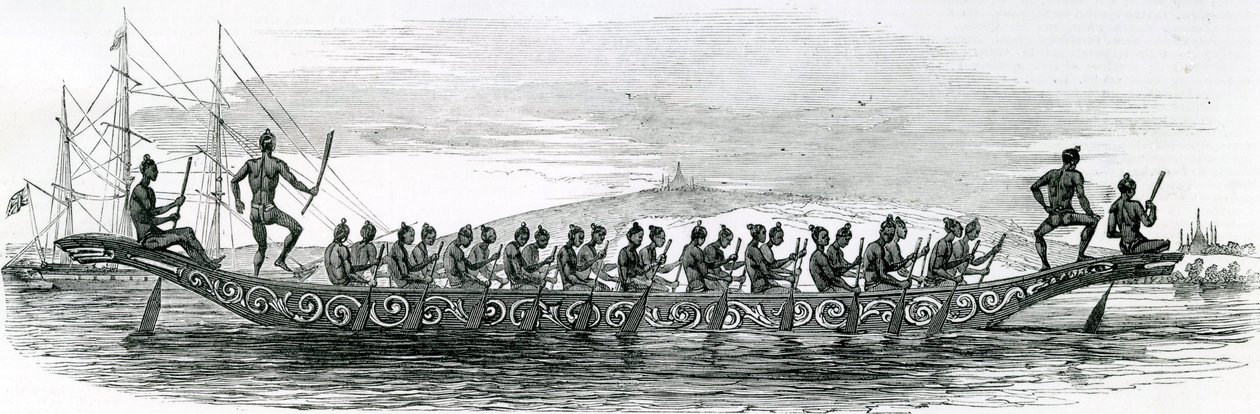 Burmese War Boat by English School