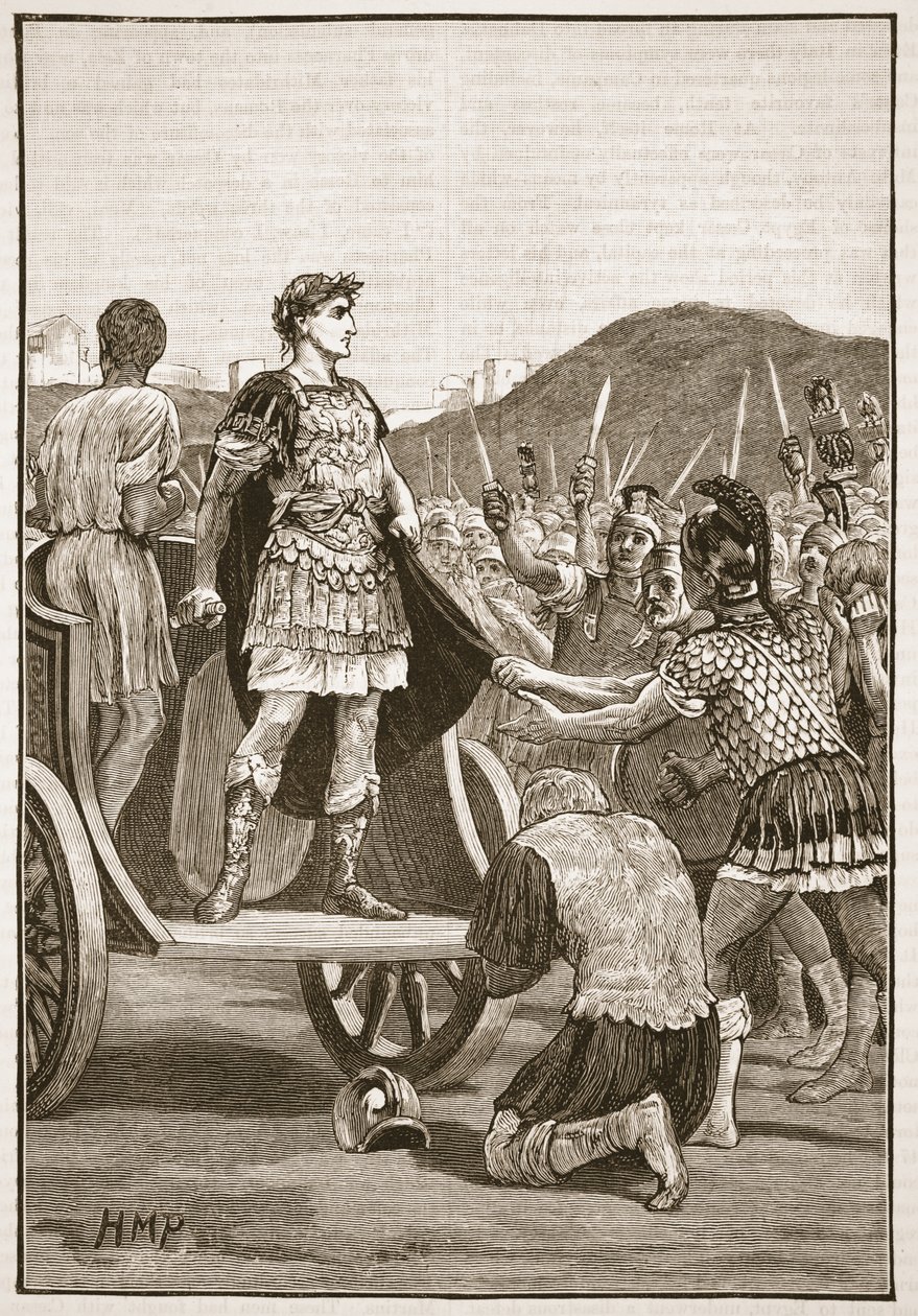 Caesar Addressing the Malcontent Legions in the Campus Martius by English School