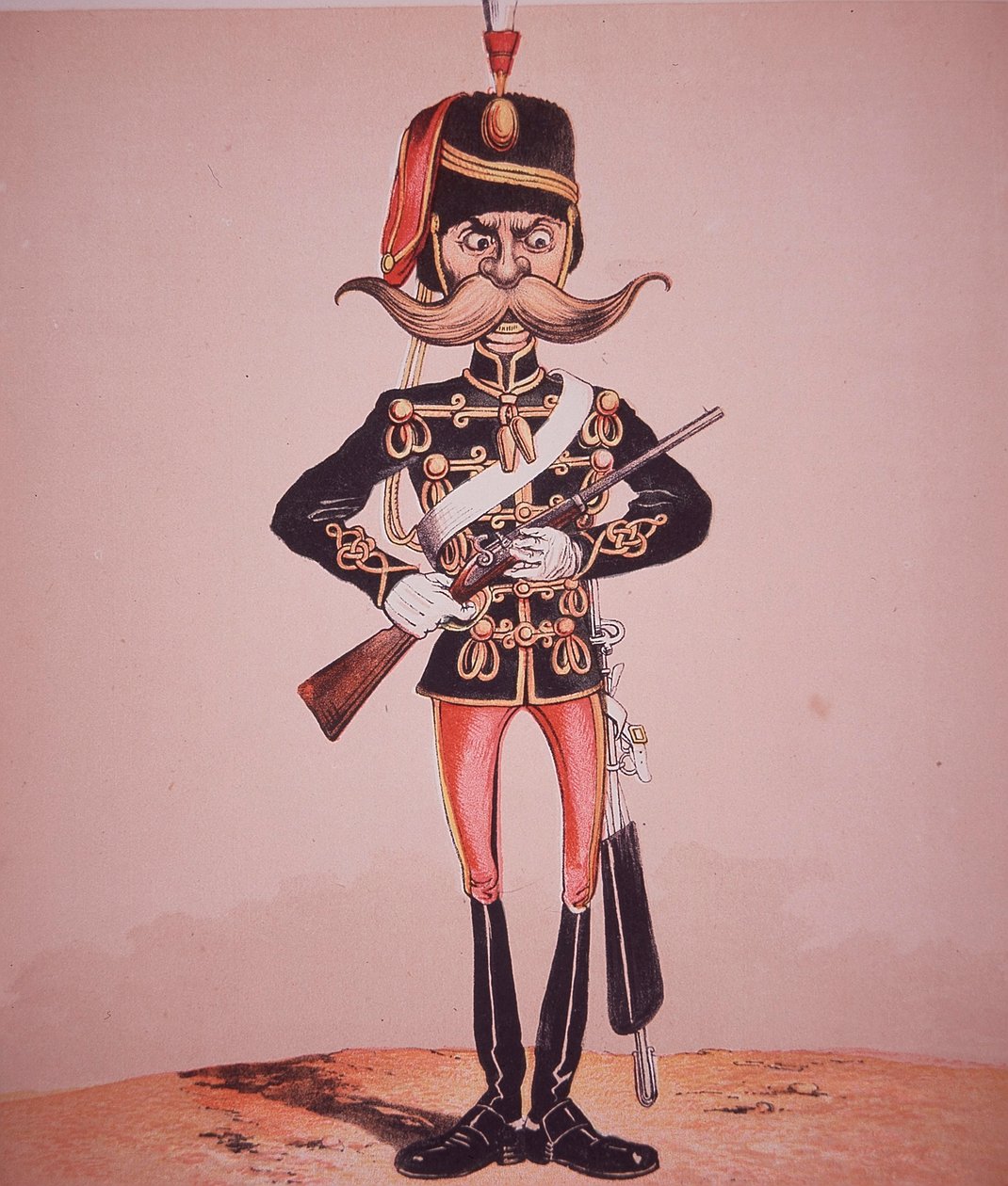 Caricature of sentry of 11th Hussars, from 