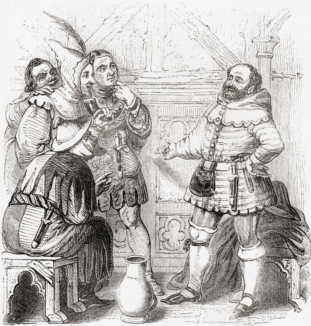 Carpenter, Haberdasher, Weaver, Dyer and Tapestry Maker, from Old England: A Pictorial Museum by English School