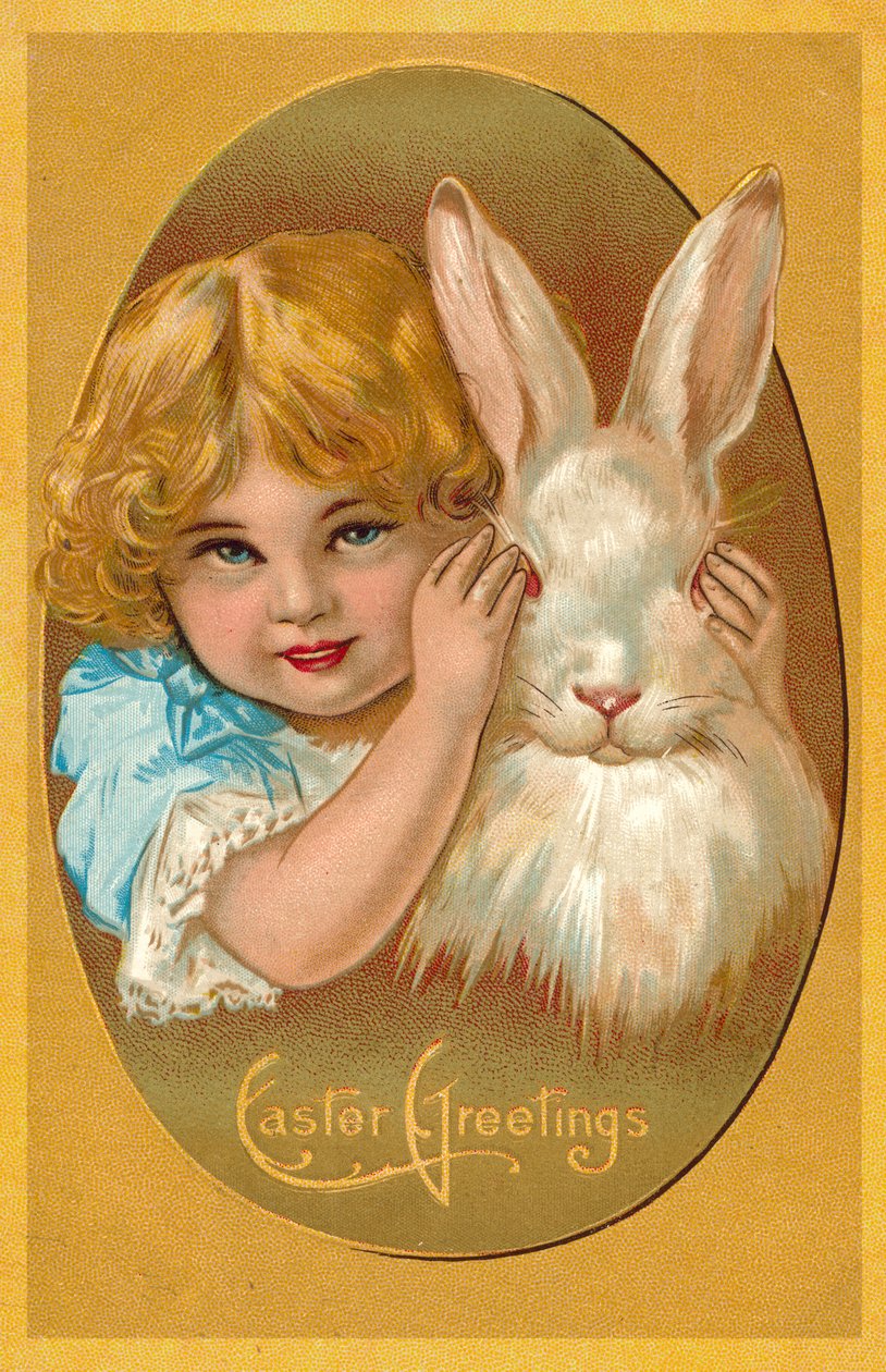 Child with a Rabbit by English School