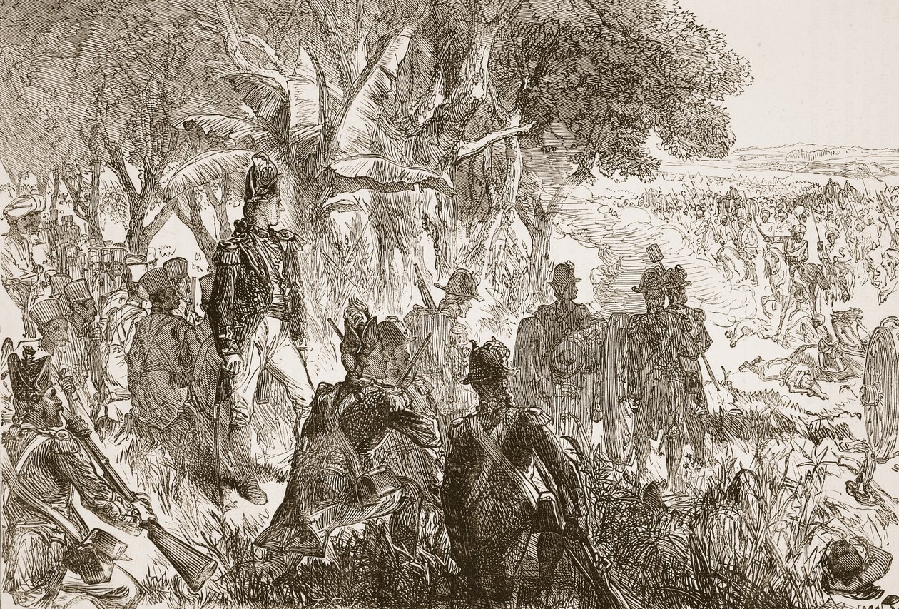 Clive at Plassey, Illustration from Cassell