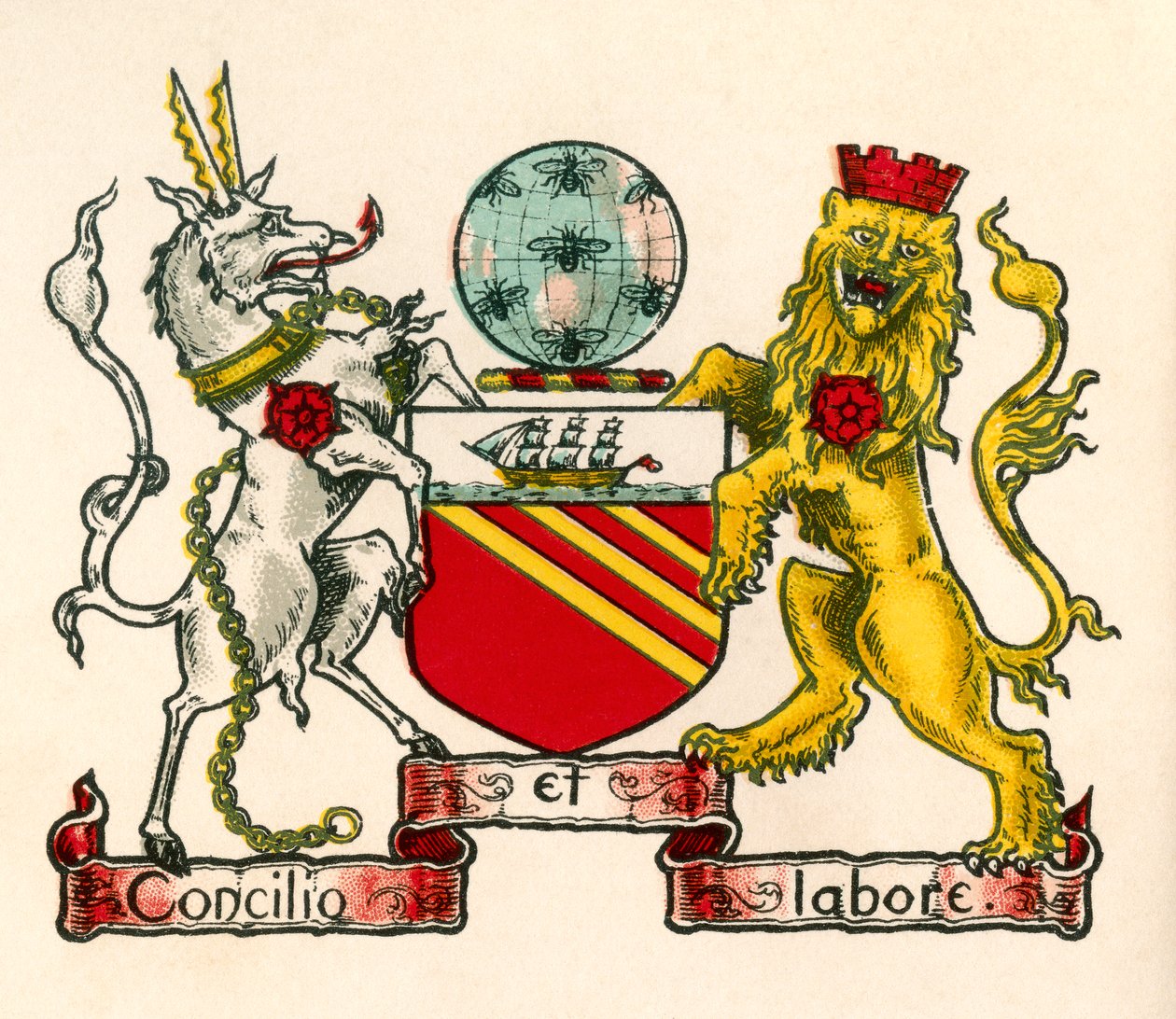 Coat of Arms of Manchester, England by English School