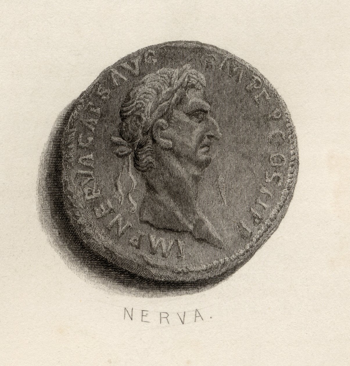 Coin from the time of Nerva Caesar Augustus by English School