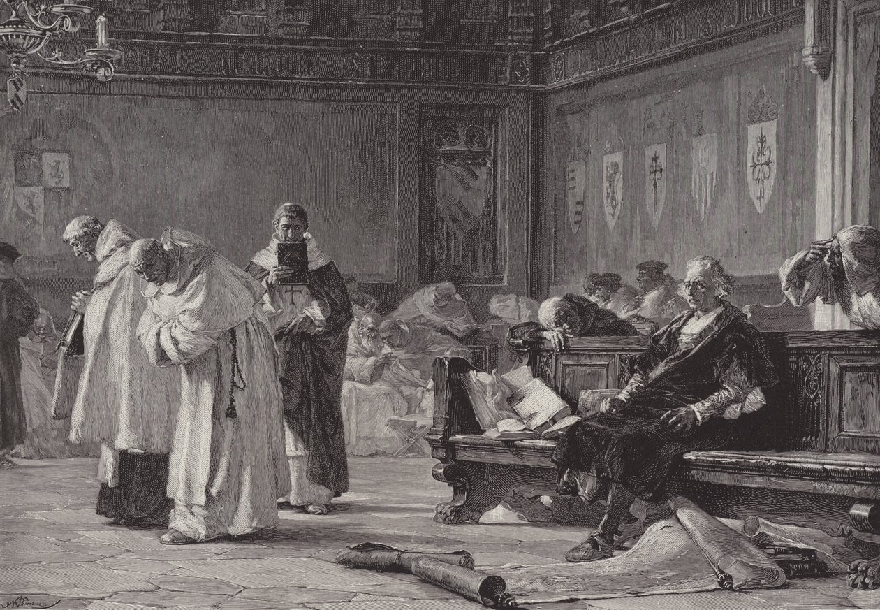 Columbus before the Council of Salamanca by English School