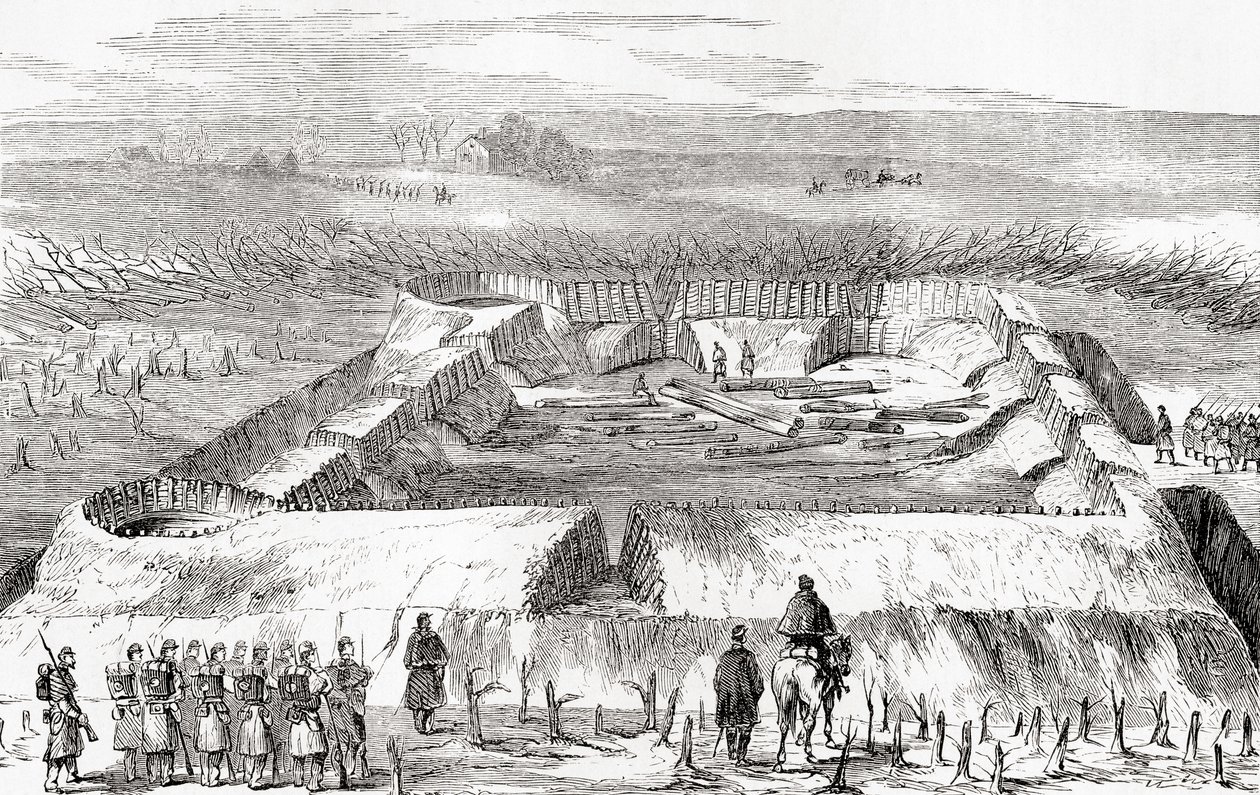 Confederate fortifications to the north of Manassas Junction, from Ward and Lock