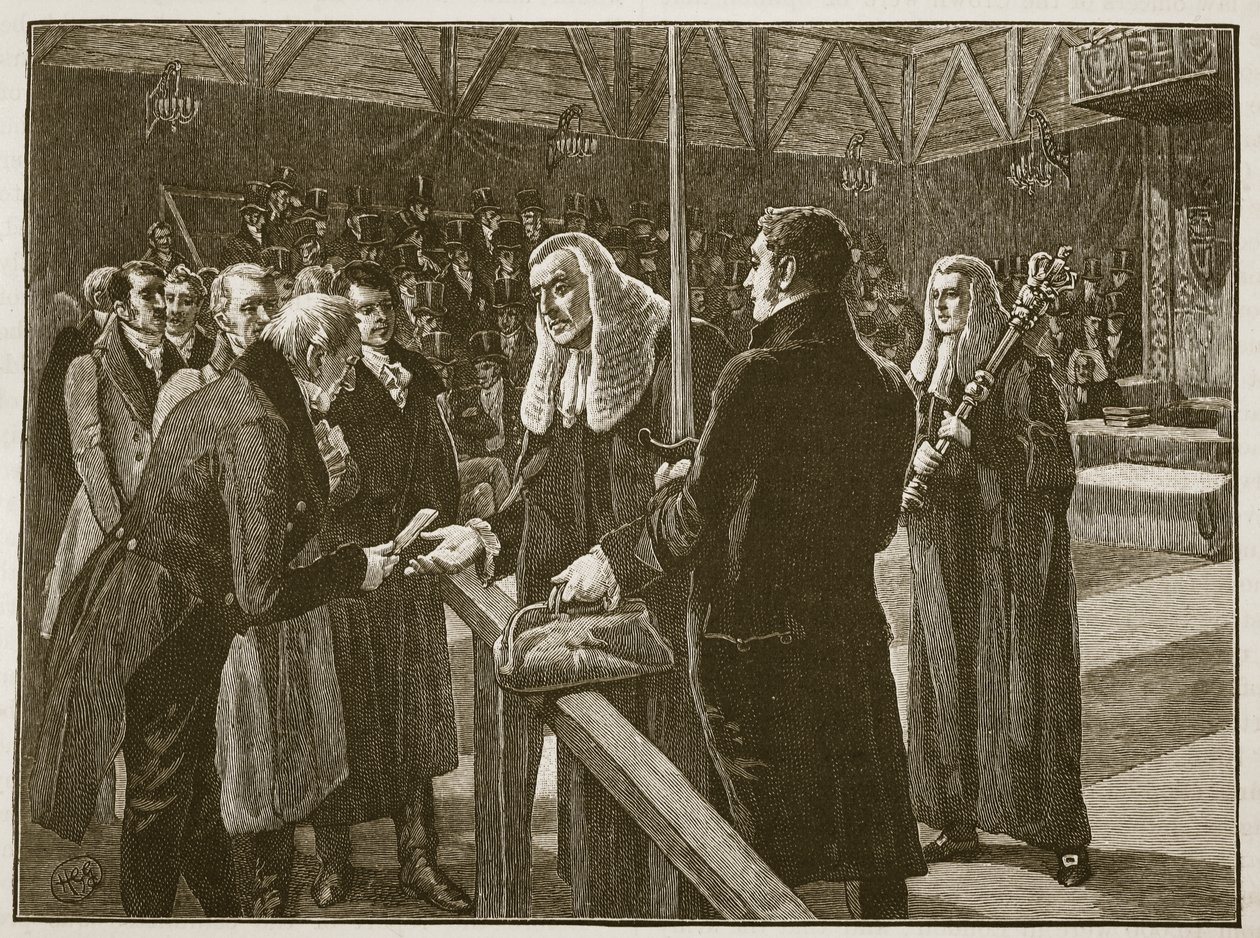 Conference between the Houses of Parliament, 1835, illustration from Cassell