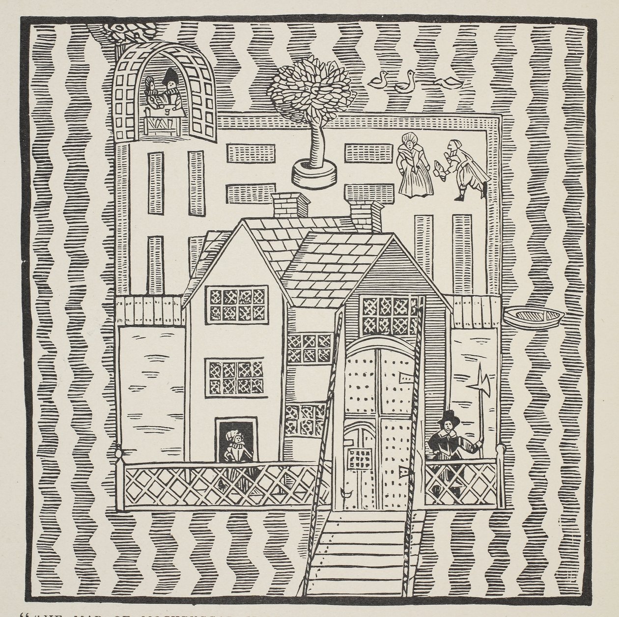 Copy of The Map of Mockbeggar Hall, with his situation in the spacious country called anywhere, c.1633, from the Ballad of Roxborough by English School