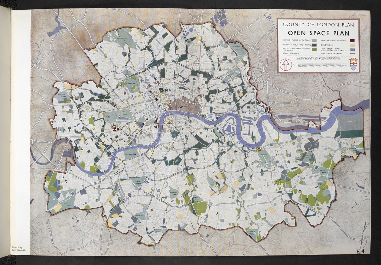 County of London Open Space Plan Prepared for the London County Council by J.H. Forshaw and Patrick Abercrombie by English School
