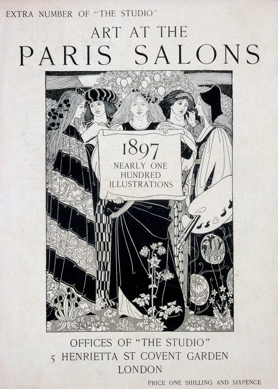 Cover for Art at the Paris Salons, extra number of The Studio magazine, 1897 by English School