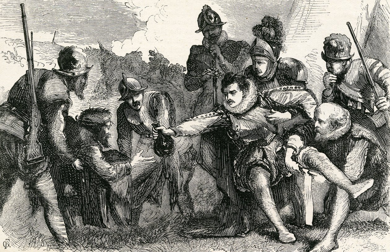 Death of Sir Philip Sidney at the Battle of Zutphen by English School