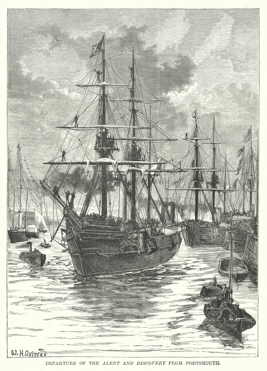 Departure of the Alert and Discovery from Portsmouth by English School