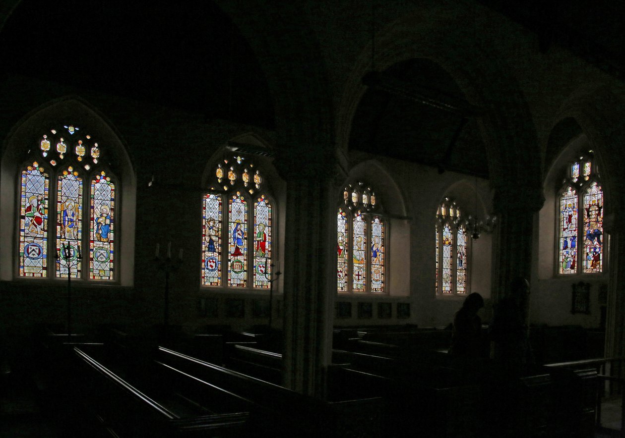 Depicting a view of the north side of the church by English School