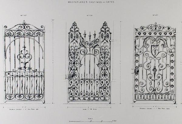 Designs for cast-iron railings, from 