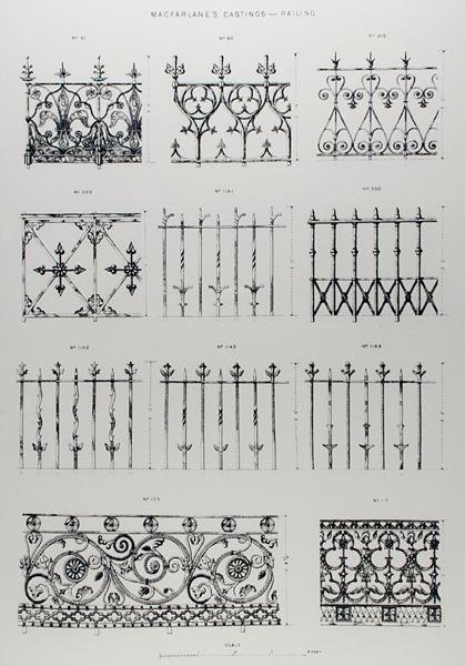 Designs for cast-iron railings, from 