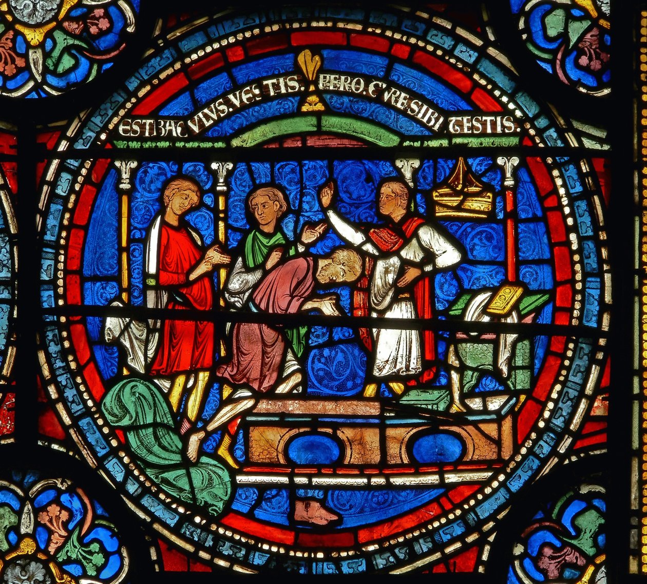 Detail from the Miracle Window depicting Robert of Cricklade by English School