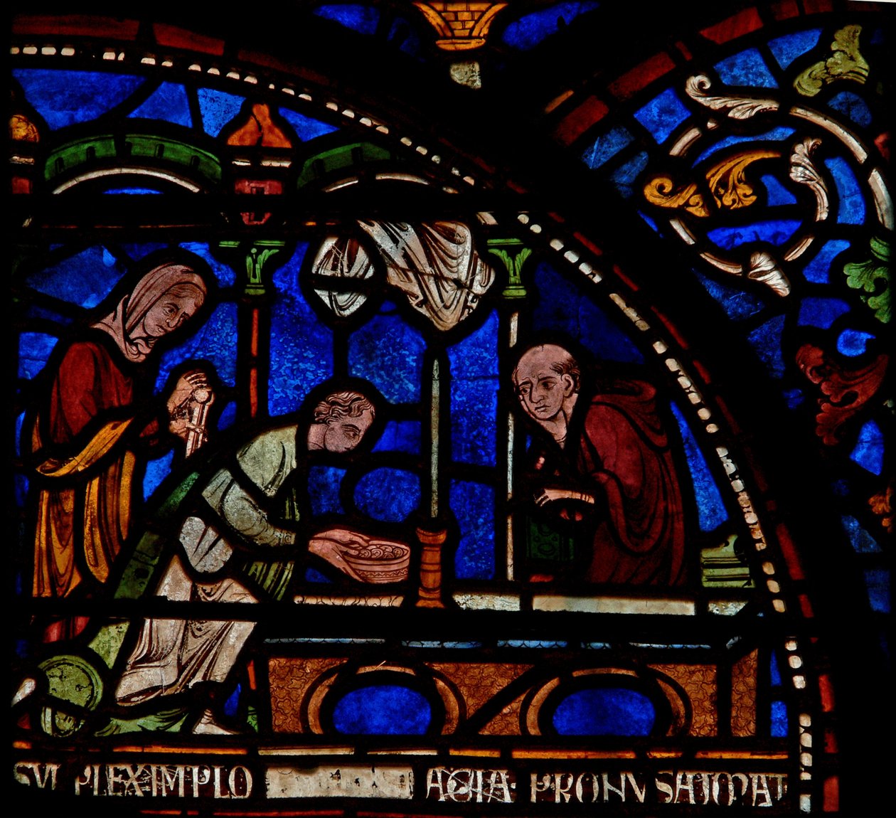 Miracle Window depicting the curing of Edwin of Berkhampstead (detail) by English School