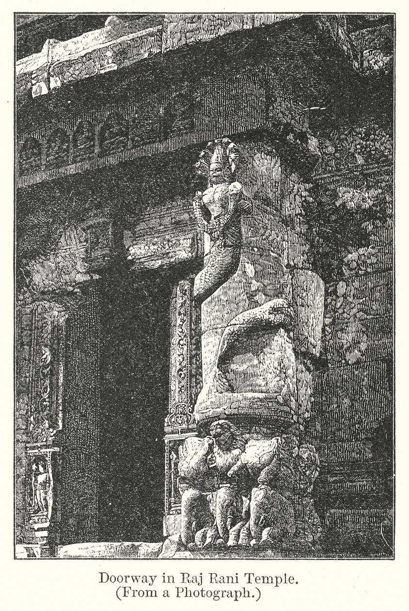 Doorway in Raj Rani Temple by English School