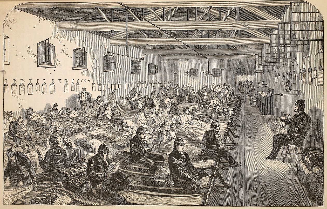 Dormitory at Coldbath Fields Prison, illustration from The Criminal Prisons of London and Scenes from Prison Life by Henry Mayhew and John Binny, pub. 1862 by English School