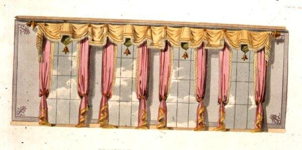 Drawing Room Window Curtains, Plate 92 from Ackermann