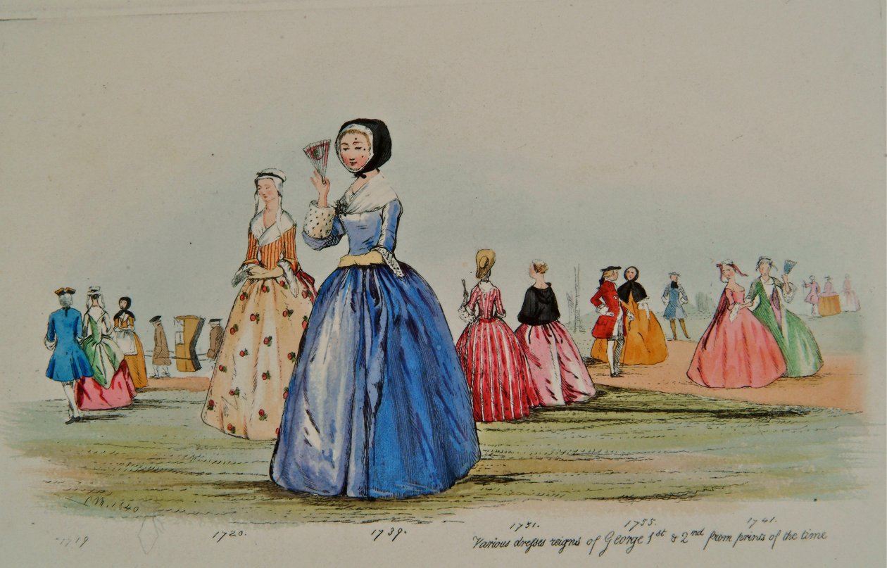 Dresses from the reigns of King George I and King George II by English School