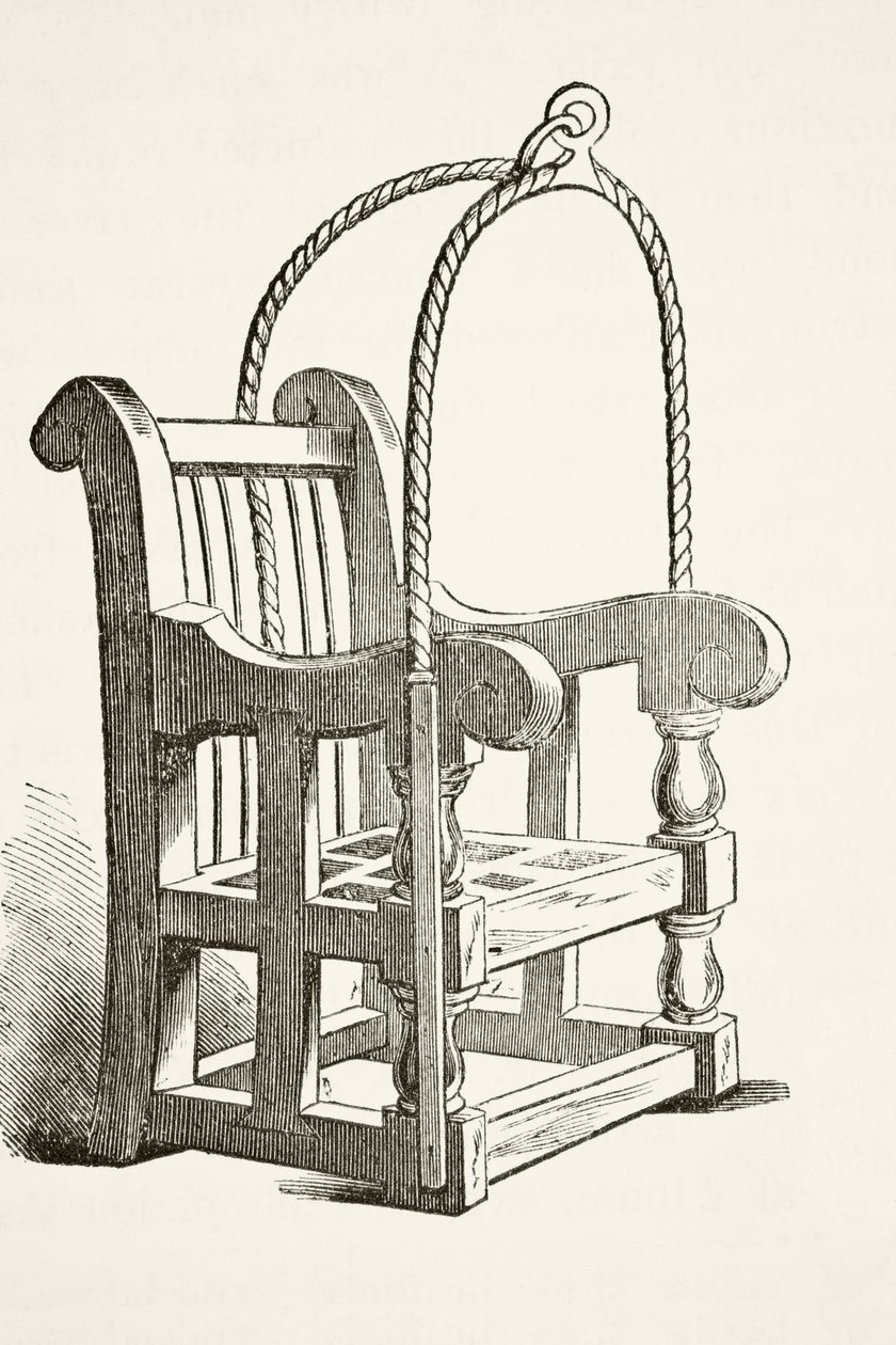 Ducking stool used in the 15th century, from The National and Domestic ...
