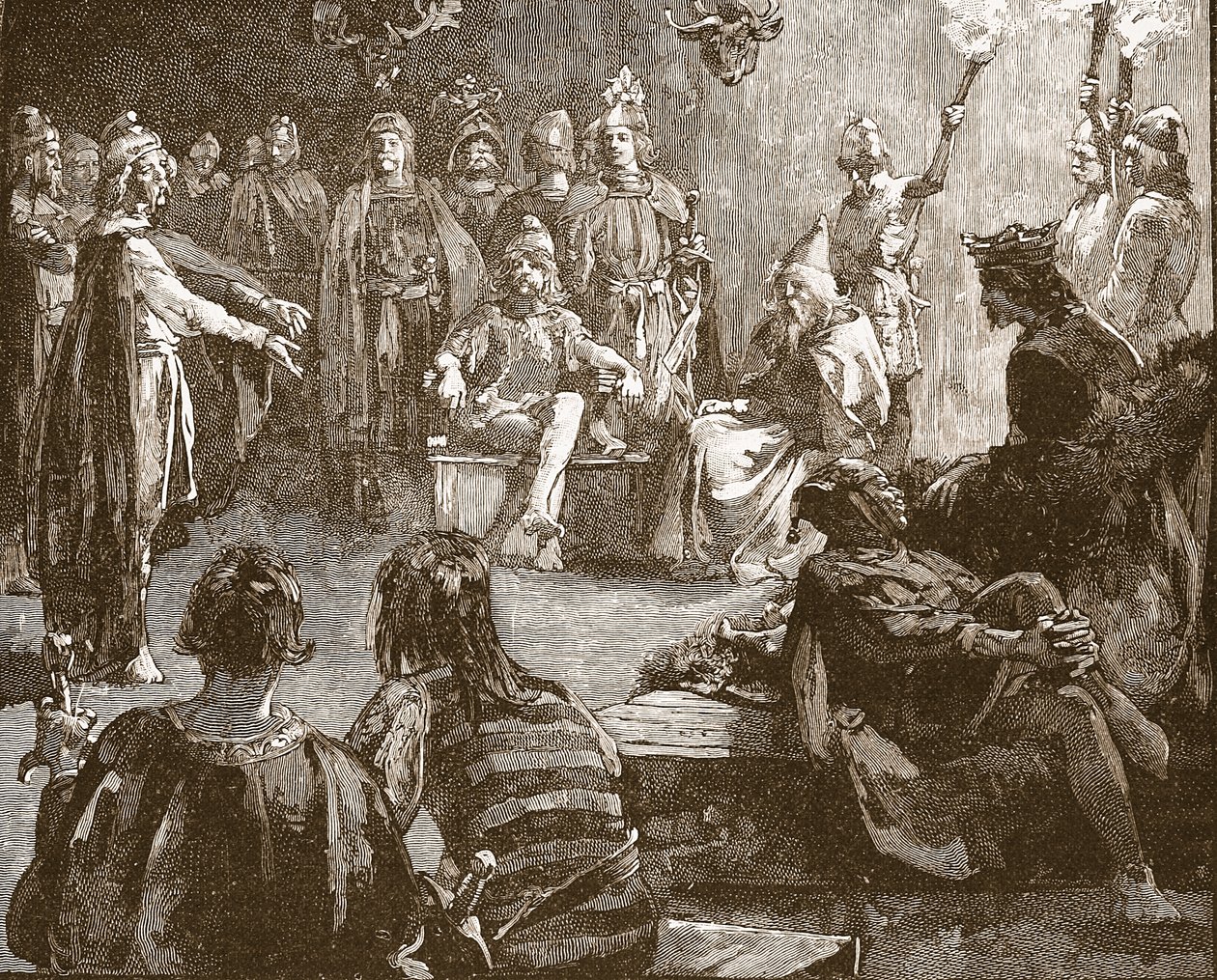 Edwin of Northumbria and Christian Missionaries, illustration from Cassell