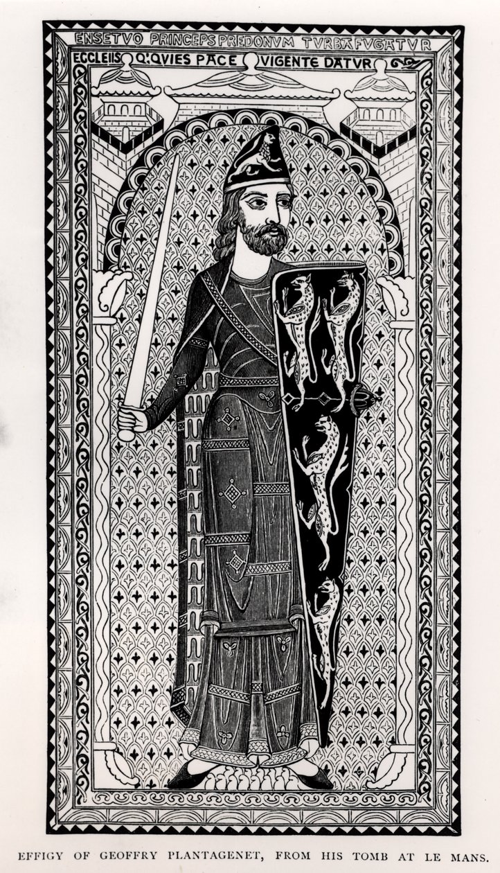 Effigy of Geoffrey Plantagenet from his tomb at Le Mans by English School